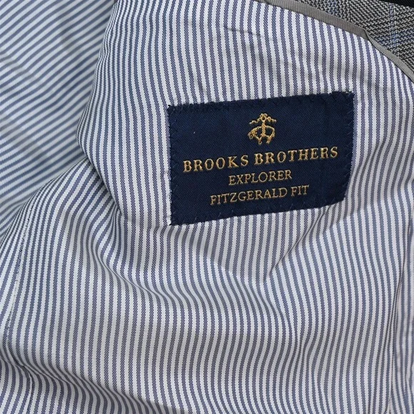 Brooks Brothers 38R 32x34 Gray Glenn Check 100% Wool Explorer Fitzgerald Suit